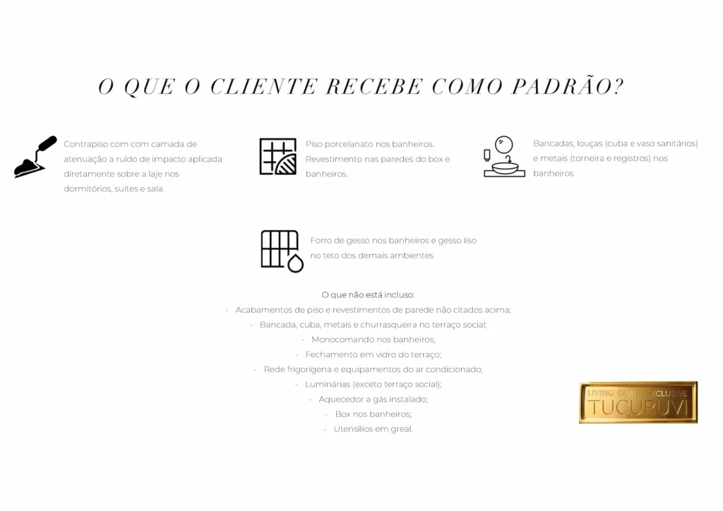 O que o cliente recebe como padrão