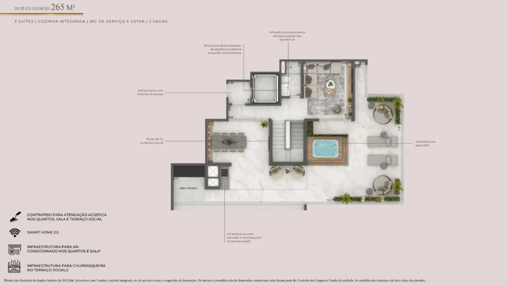 265 m² (Duplex Planta Padrão - Superior)