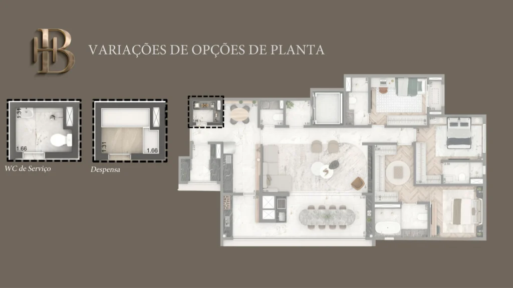 Variações - Banheiro de serviço ou Despensa